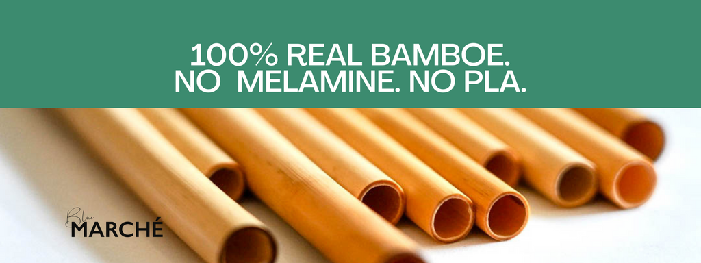 blue marche 100% real bamboo straws